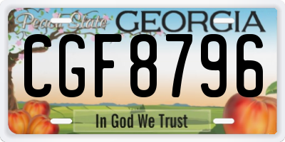GA license plate CGF8796