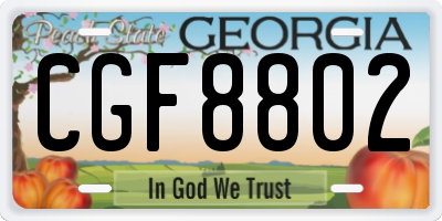 GA license plate CGF8802