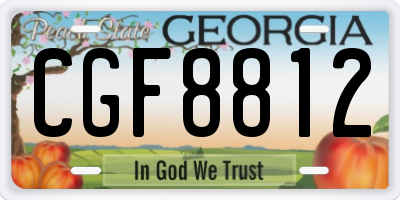 GA license plate CGF8812