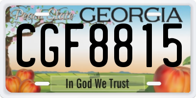 GA license plate CGF8815