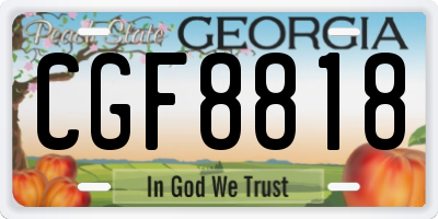 GA license plate CGF8818