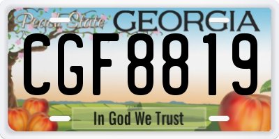 GA license plate CGF8819