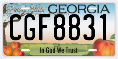 GA license plate CGF8831