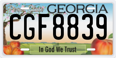 GA license plate CGF8839