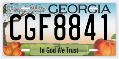 GA license plate CGF8841