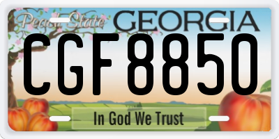 GA license plate CGF8850