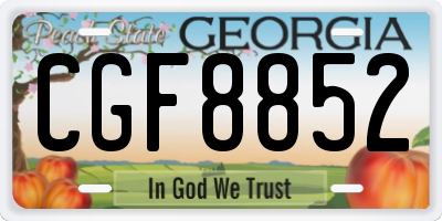 GA license plate CGF8852