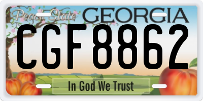 GA license plate CGF8862