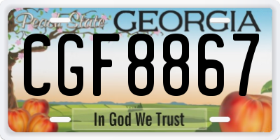 GA license plate CGF8867