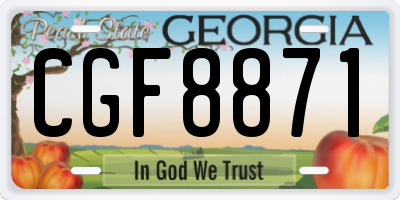 GA license plate CGF8871