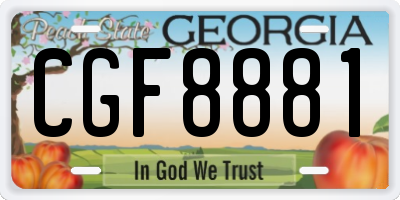 GA license plate CGF8881