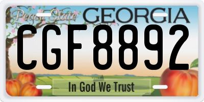 GA license plate CGF8892