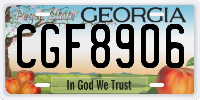 GA license plate CGF8906