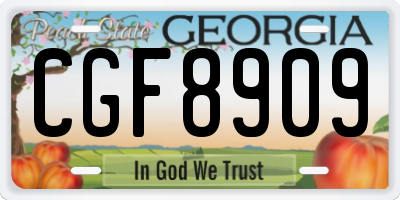 GA license plate CGF8909