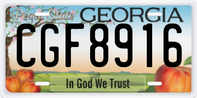 GA license plate CGF8916