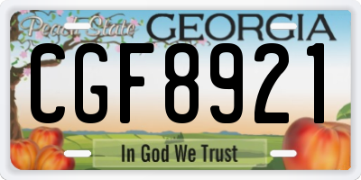 GA license plate CGF8921