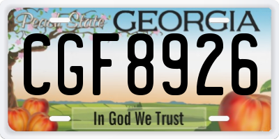 GA license plate CGF8926