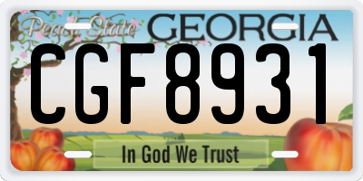 GA license plate CGF8931