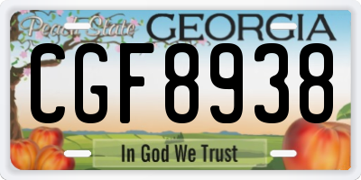 GA license plate CGF8938