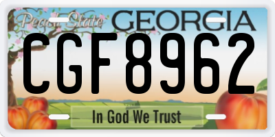 GA license plate CGF8962