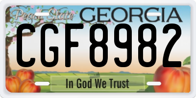 GA license plate CGF8982