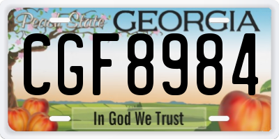 GA license plate CGF8984