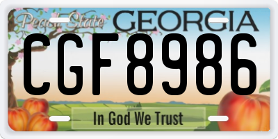 GA license plate CGF8986