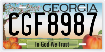 GA license plate CGF8987