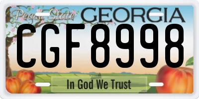 GA license plate CGF8998