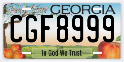 GA license plate CGF8999