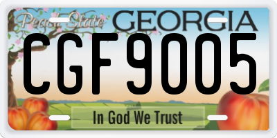 GA license plate CGF9005