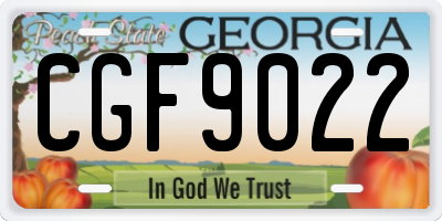 GA license plate CGF9022