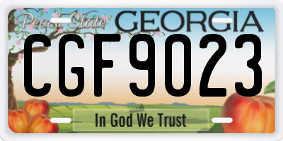 GA license plate CGF9023