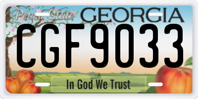 GA license plate CGF9033