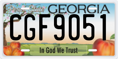 GA license plate CGF9051