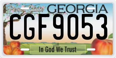 GA license plate CGF9053