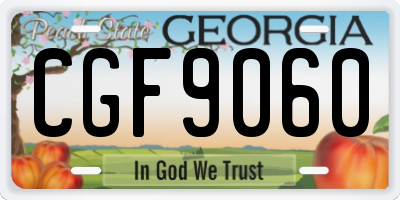 GA license plate CGF9060