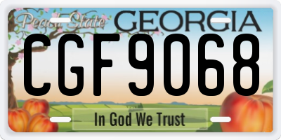 GA license plate CGF9068