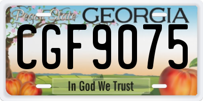 GA license plate CGF9075