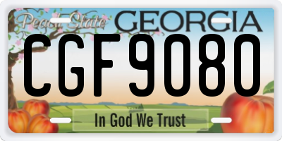 GA license plate CGF9080