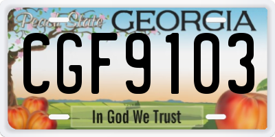 GA license plate CGF9103