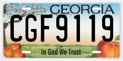 GA license plate CGF9119