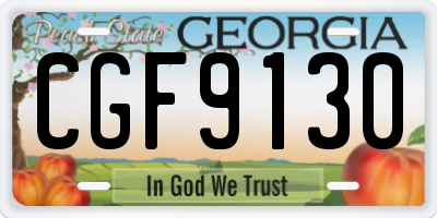 GA license plate CGF9130