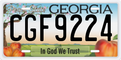 GA license plate CGF9224