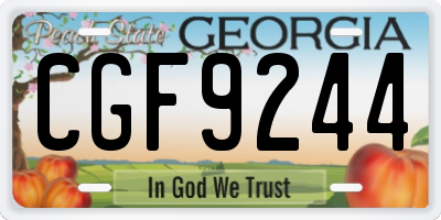 GA license plate CGF9244