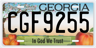 GA license plate CGF9255