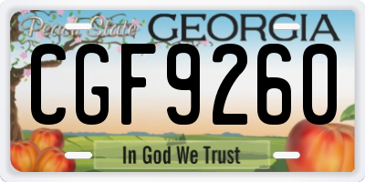 GA license plate CGF9260