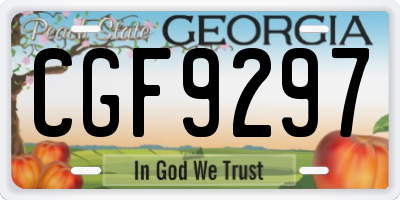 GA license plate CGF9297