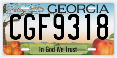 GA license plate CGF9318