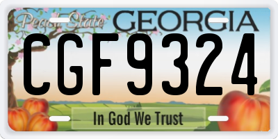 GA license plate CGF9324